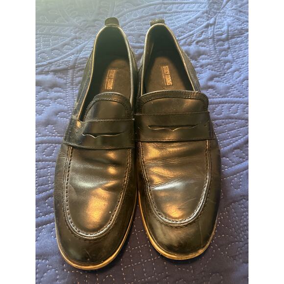 GUC Stacy Adams Men's Black Leather Loafers Slip On Size 11M - Picture 2 of 6